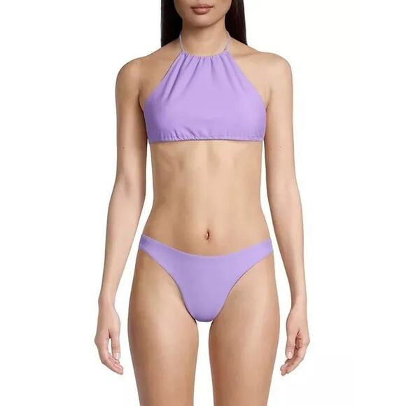 Jade Swim LAVENDER Gia Halter Neck Bikini Swim Top sz M - Picture 1 of 4